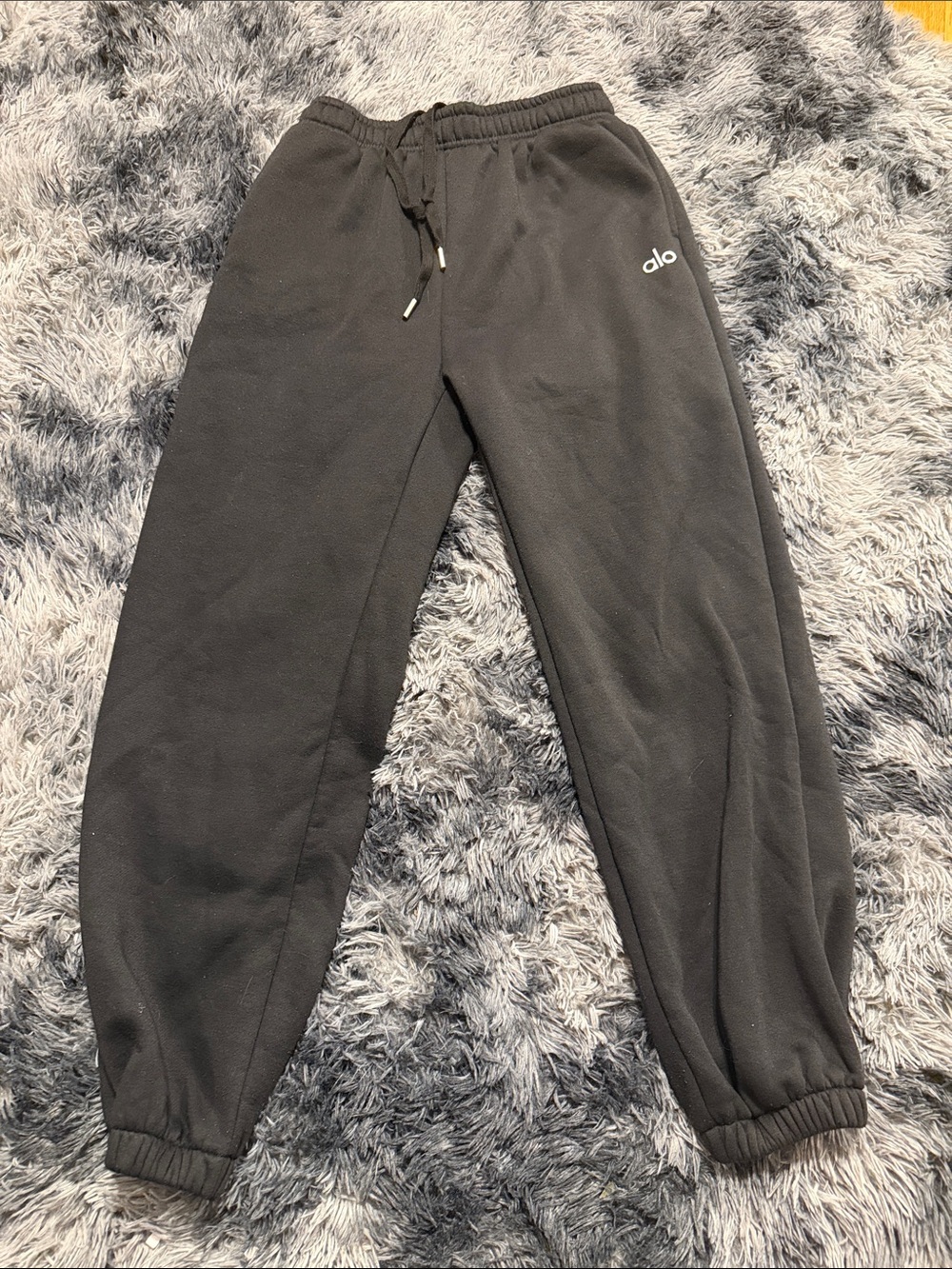 ALO Yoga Kids Black Sweat Joggers with Drawstring